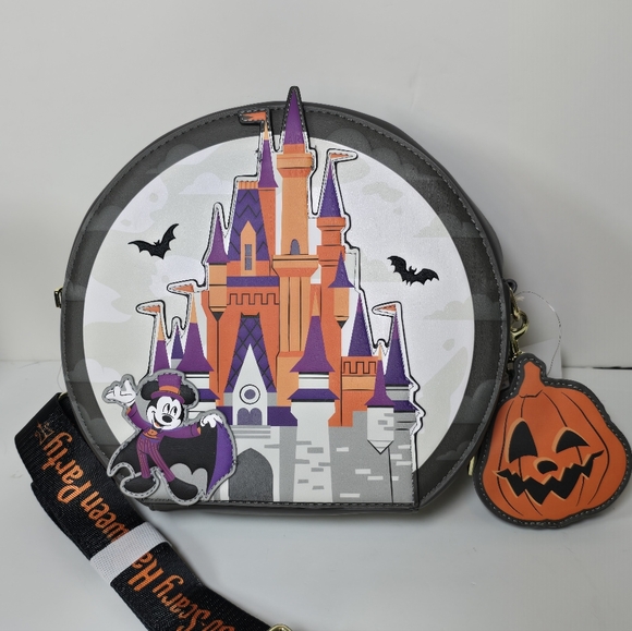 Loungefly Disney Parks Boo To You Not So Scary Halloween Party Convertible Nwt - Picture 3 of 8